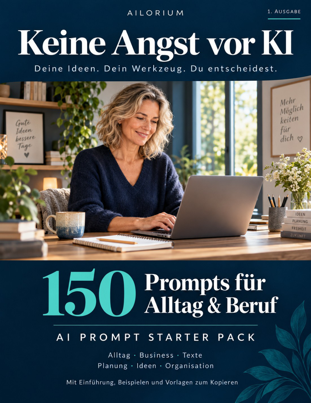 Titelseite: Keine Angst vor KI – 150 Prompts für Alltag und Beruf, 1. Ausgabe